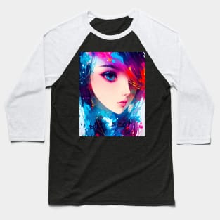 Abstract art of an anime girl, closeup view of beautiful eye Baseball T-Shirt